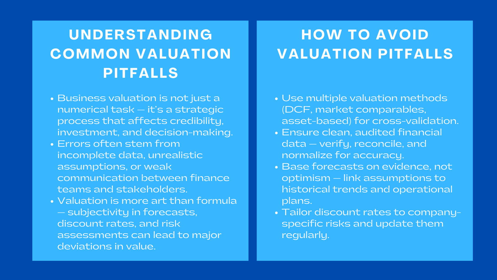 Common Pitfalls in the Business Valuation Process and How to Avoid Them