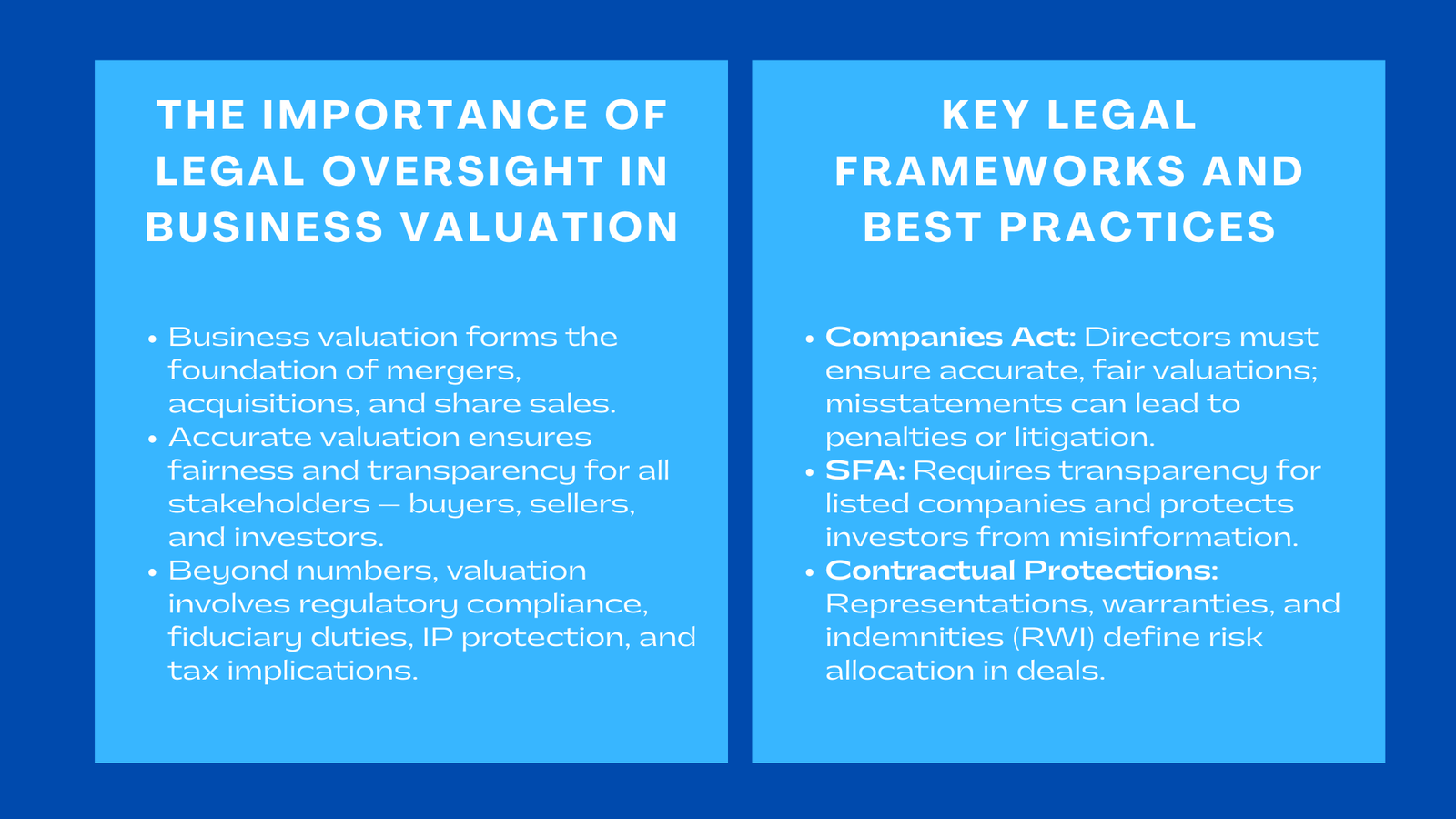 Legal Considerations for Business Valuation in Mergers and Share Sales