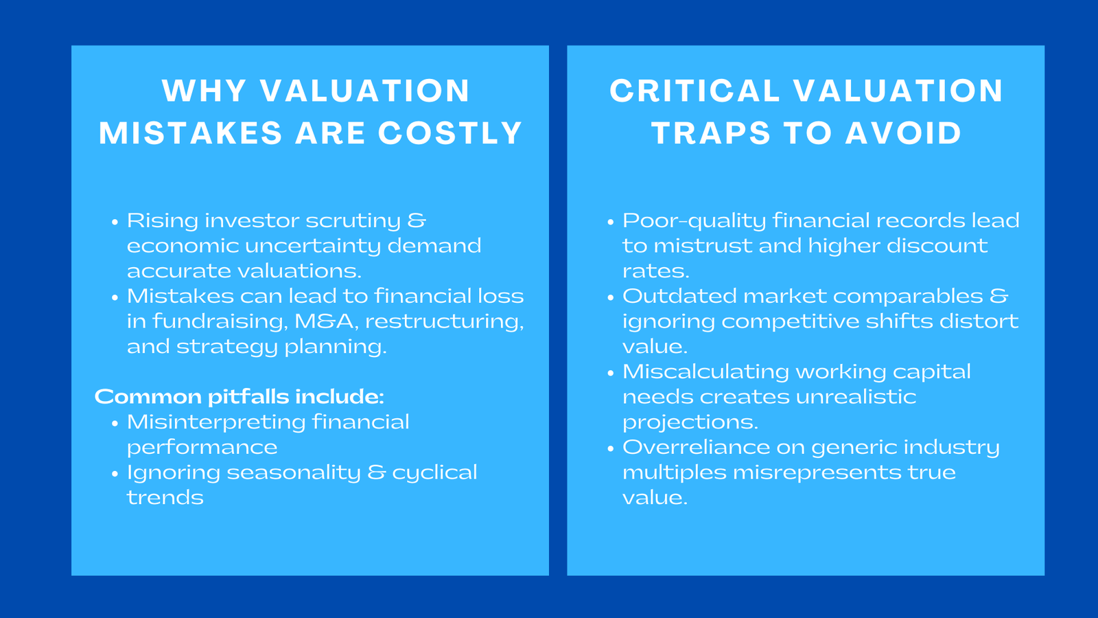 Top 10 Business Valuation Mistakes That Can Cost You Millions
