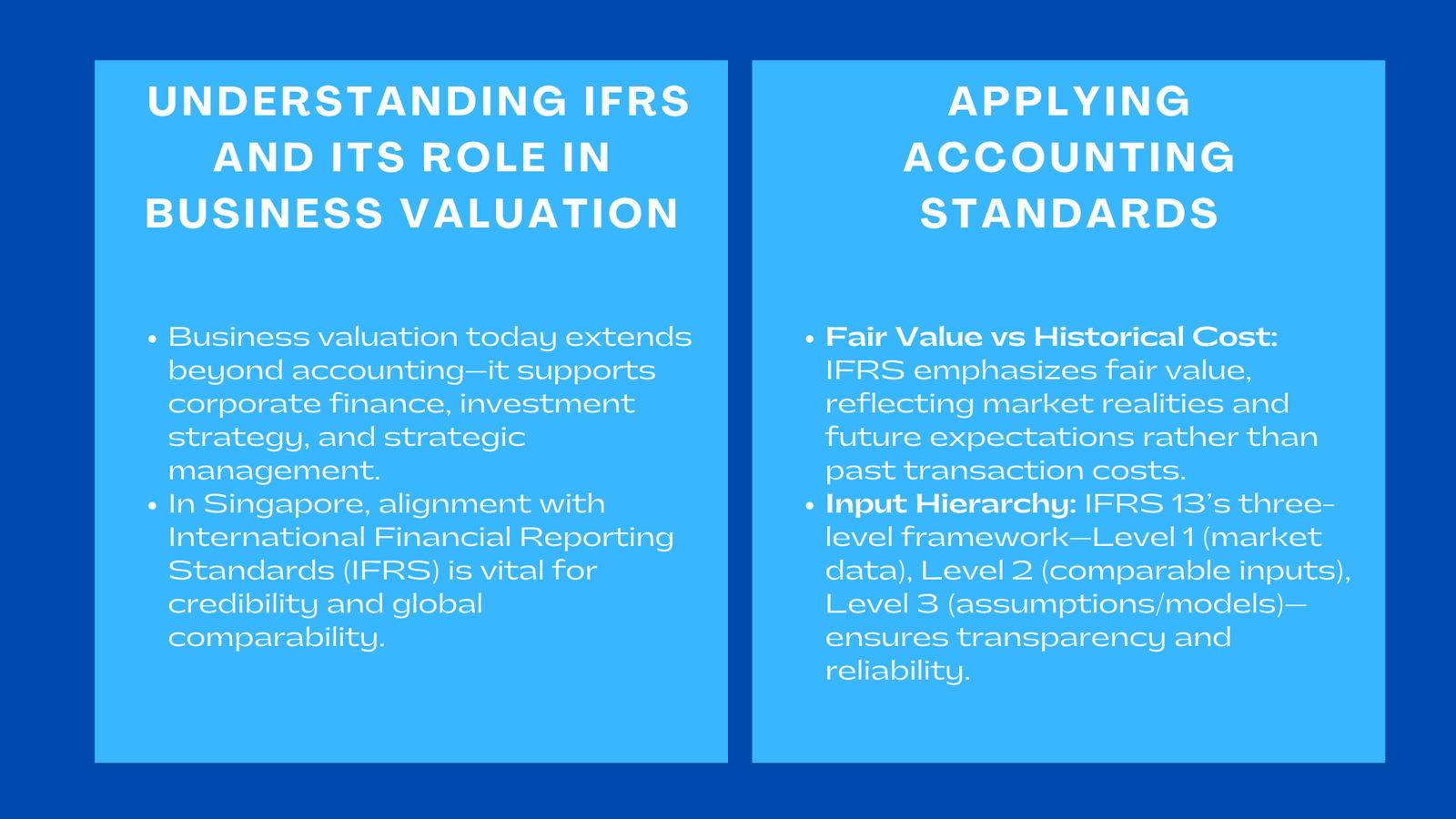 Understanding IFRS and Accounting Standards in Business Valuation